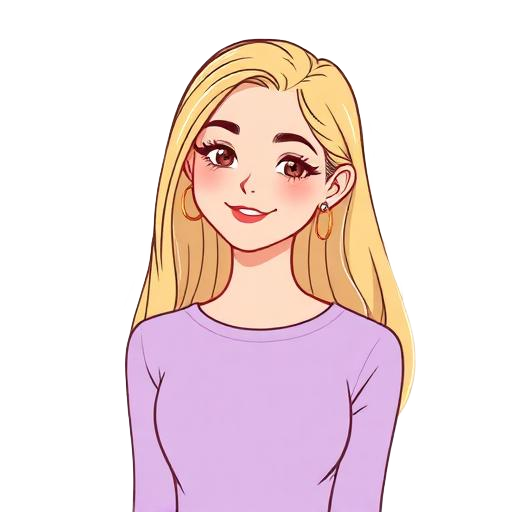 Teen with long hair, lavender top